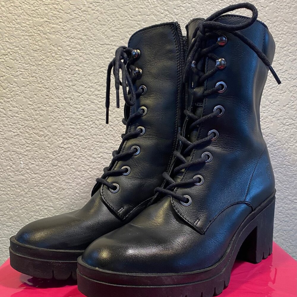 Fly London Black Lace-Up Ankle Boots